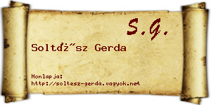 Soltész Gerda névjegykártya